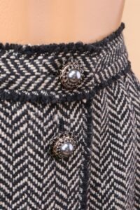 Dolce & Gabbana Tweed Herringbone Buttoned Skirt – IT 46 - Image 4