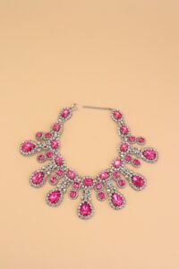 Moschino Couture pink crystal statement bib necklace - Image 6