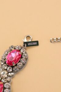Moschino Couture pink crystal statement bib necklace - Image 4