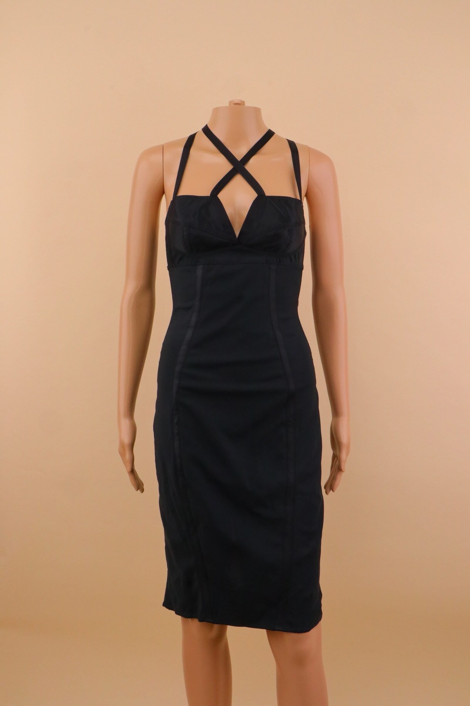 IMG_5696 Dolce & Gabbana Strappy Corset Silk Dress – IT 40 - Image 1