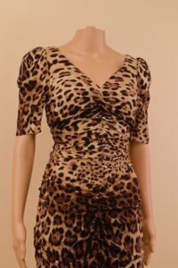 Dolce & Gabbana Leopard Ruched Silk Dress – IT 42 - Image 3