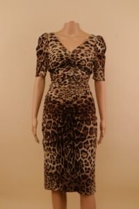Dolce & Gabbana Leopard Ruched Silk Dress – IT 42 - Image 6