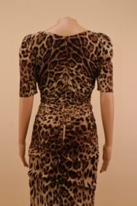 Dolce & Gabbana Leopard Ruched Silk Dress – IT 42 - Image 7