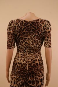 Dolce & Gabbana Leopard Ruched Silk Dress – IT 42 - Image 8