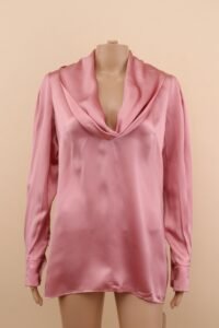 Dolce & Gabbana Draped Silk Satin Blouse – IT 40