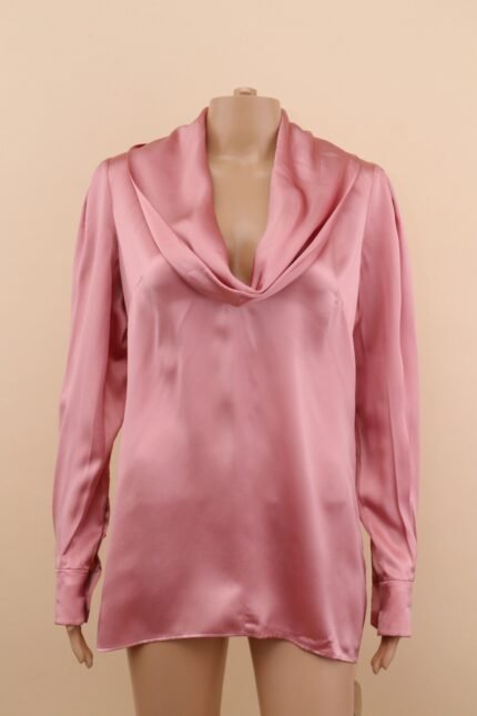 Dolce & Gabbana Draped Silk Satin Blouse – IT 40