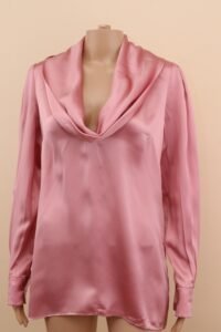 Dolce & Gabbana Draped Silk Satin Blouse – IT 40 - Image 2