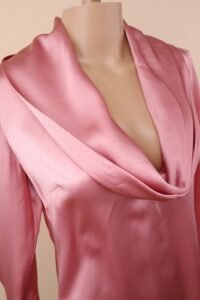 Dolce & Gabbana Draped Silk Satin Blouse – IT 40 - Image 3