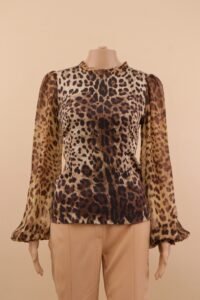 Dolce & Gabbana Leopard Silk Blouse – IT 42