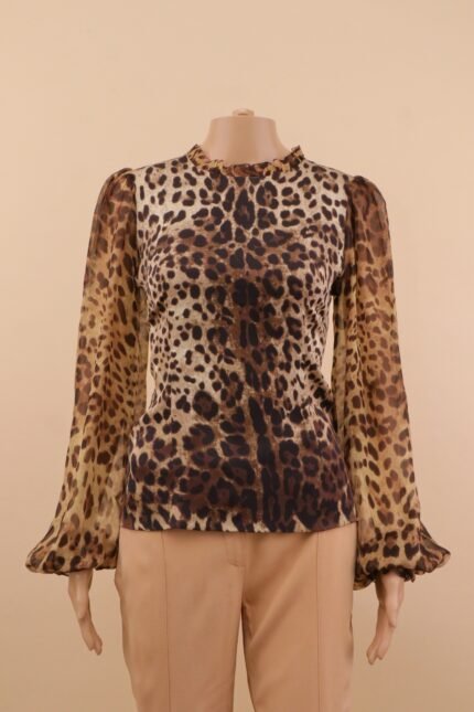 Dolce & Gabbana Leopard Silk Blouse – IT 42