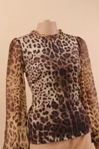 Dolce & Gabbana Leopard Silk Blouse – IT 42 - Image 3