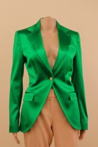 Dolce & Gabbana Emerald Satin Tailored Blazer – IT 40 - Image 3