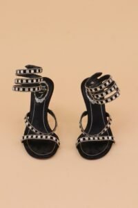 René Caovilla Crystal Spiral Heeled Sandals – IT 36.5 - Image 2