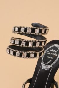 René Caovilla Crystal Spiral Heeled Sandals – IT 36.5 - Image 6