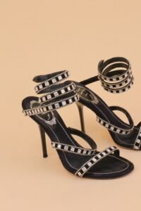 René Caovilla Crystal Spiral Heeled Sandals – IT 36.5 - Image 5