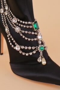 Jimmy Choo Crystal Embellished Satin Ankle Boots – IT 38.5 - Image 6