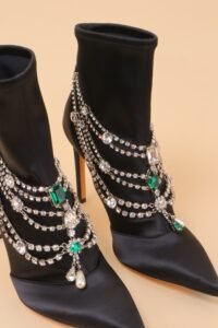 Jimmy Choo Crystal Embellished Satin Ankle Boots – IT 38.5 - Image 3