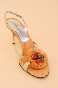Dolce & Gabbana Snakeskin & Raffia Fruit Basket Sandals – 37