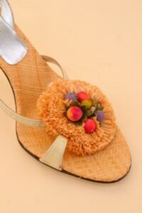 Dolce & Gabbana Snakeskin & Raffia Fruit Basket Sandals – 37 - Image 4