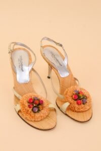 Dolce & Gabbana Snakeskin & Raffia Fruit Basket Sandals – 37 - Image 5