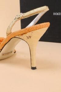 Dolce & Gabbana Snakeskin & Raffia Fruit Basket Sandals – 37 - Image 8