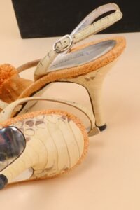 Dolce & Gabbana Snakeskin & Raffia Fruit Basket Sandals – 37 - Image 7