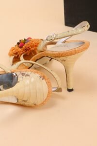 Dolce & Gabbana Snakeskin & Raffia Fruit Basket Sandals – 37 - Image 6