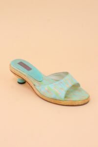 Vintage Blue Emilio Pucci Kitten Mules - 37