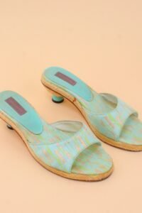 Vintage Blue Emilio Pucci Kitten Mules - 37 - Image 3