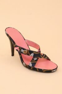 Vintage Gucci Satin Print Sandal - 38