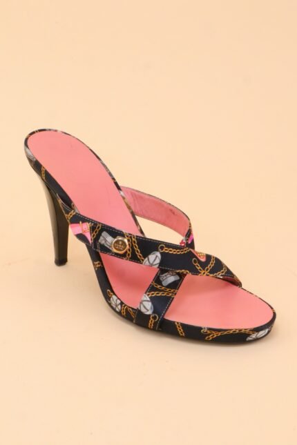 Vintage Gucci Satin Print Sandal - 38