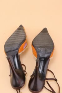Casadei Embroidered Shearling Slingback Heels – Size 37 - Image 5