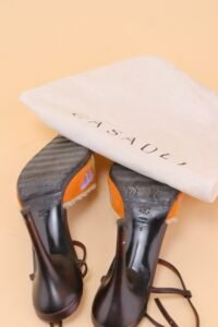 Casadei Embroidered Shearling Slingback Heels – Size 37 - Image 7
