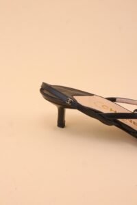 Vintage Chanel Grey Leather Slingback Sandals - 36 - Image 8