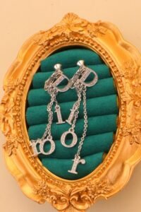 Dior Rhinestone Logo chain Clip-On Earrings - Image 2