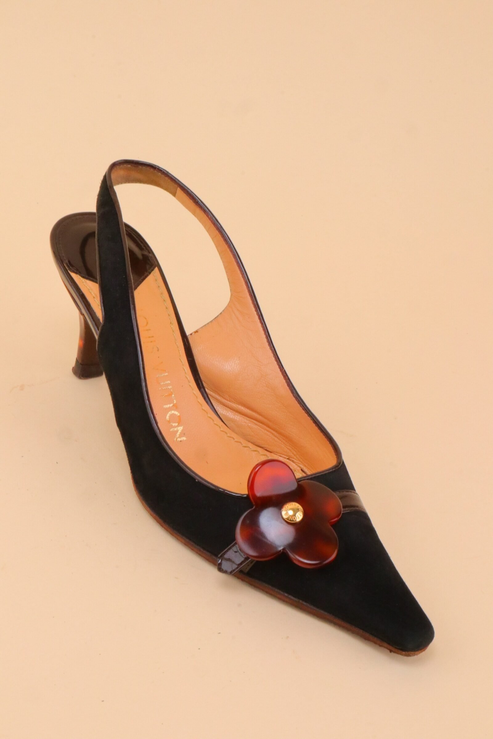 IMG_6725 Louis Vuitton Flower Slingback Pumps 36.5 - Image 1
