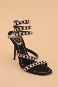 René Caovilla Crystal Spiral Heeled Sandals – IT 36.5