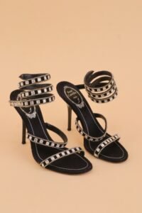 René Caovilla Crystal Spiral Heeled Sandals – IT 36.5 - Image 2