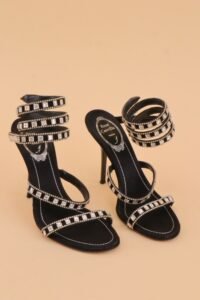 René Caovilla Crystal Spiral Heeled Sandals – IT 36.5 - Image 3