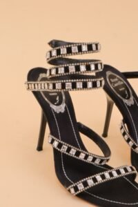 René Caovilla Crystal Spiral Heeled Sandals – IT 36.5 - Image 5