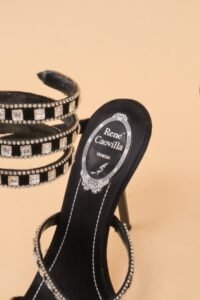René Caovilla Crystal Spiral Heeled Sandals – IT 36.5 - Image 6