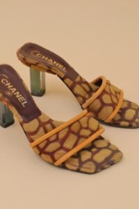 Chanel Vintage Giraffe Print Sandals – Size 35 - Image 2