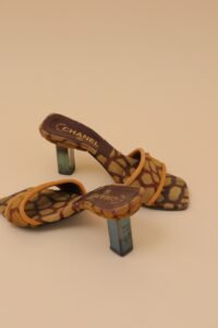 Chanel Vintage Giraffe Print Sandals – Size 35 - Image 8