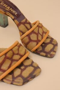 Chanel Vintage Giraffe Print Sandals – Size 35 - Image 3
