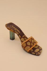 Chanel Vintage Giraffe Print Sandals – Size 35 - Image 4