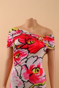 Roberto Cavalli S/S 2005 Floral Off-Shoulder Dress – S - Image 2