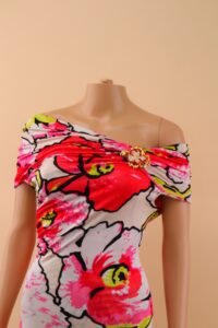 Roberto Cavalli S/S 2005 Floral Off-Shoulder Dress – S - Image 7