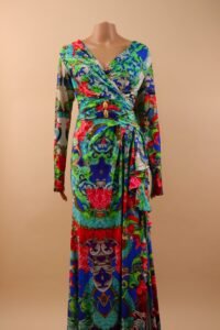 Roberto Cavalli Printed Wrap Maxi Dress – XL