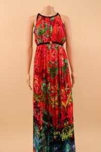 Roberto Cavalli Printed Pleated Maxi Dress – Size S