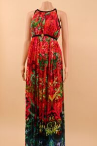 Roberto Cavalli Printed Pleated Maxi Dress – Size S - Image 2